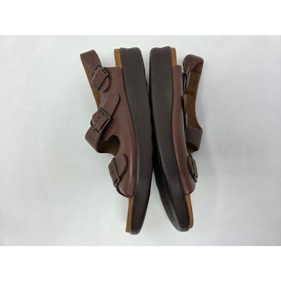 SAS SAN ANTONIO SHOES TRIPAD RELAXED AMBER BROWN LEATHER SANDALS WOMENS 12 N NEW - Picture 7 of 8